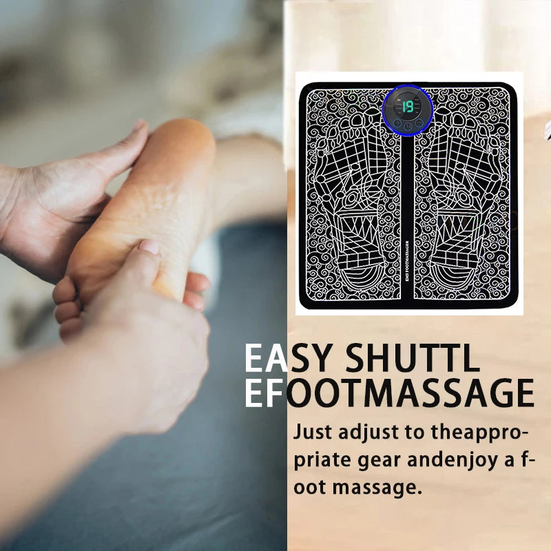 EMS Foot Massager Pad USB Rechargeabl Reflexology Foot Acupoint Massage Muscle Stimulation Improve Blood Circulation Relief Pain