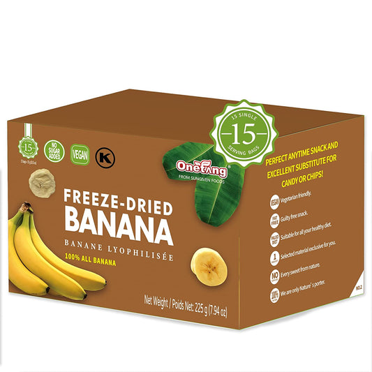 ONETANG Freeze-Dried Fruit Banana Chips, 15 Pack Single-Serve Pack, Non GMO, Kosher, No Add Sugar, Gluten free, Vegan, Healthy Snack 0.52 Ounce