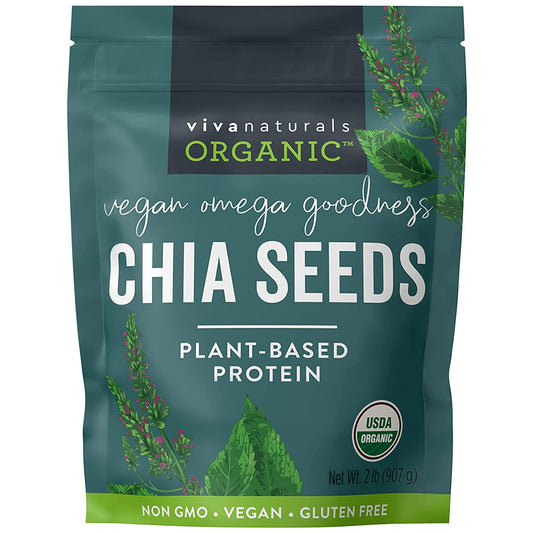 Viva Naturals Organic Raw Chia Seeds (2 LB)