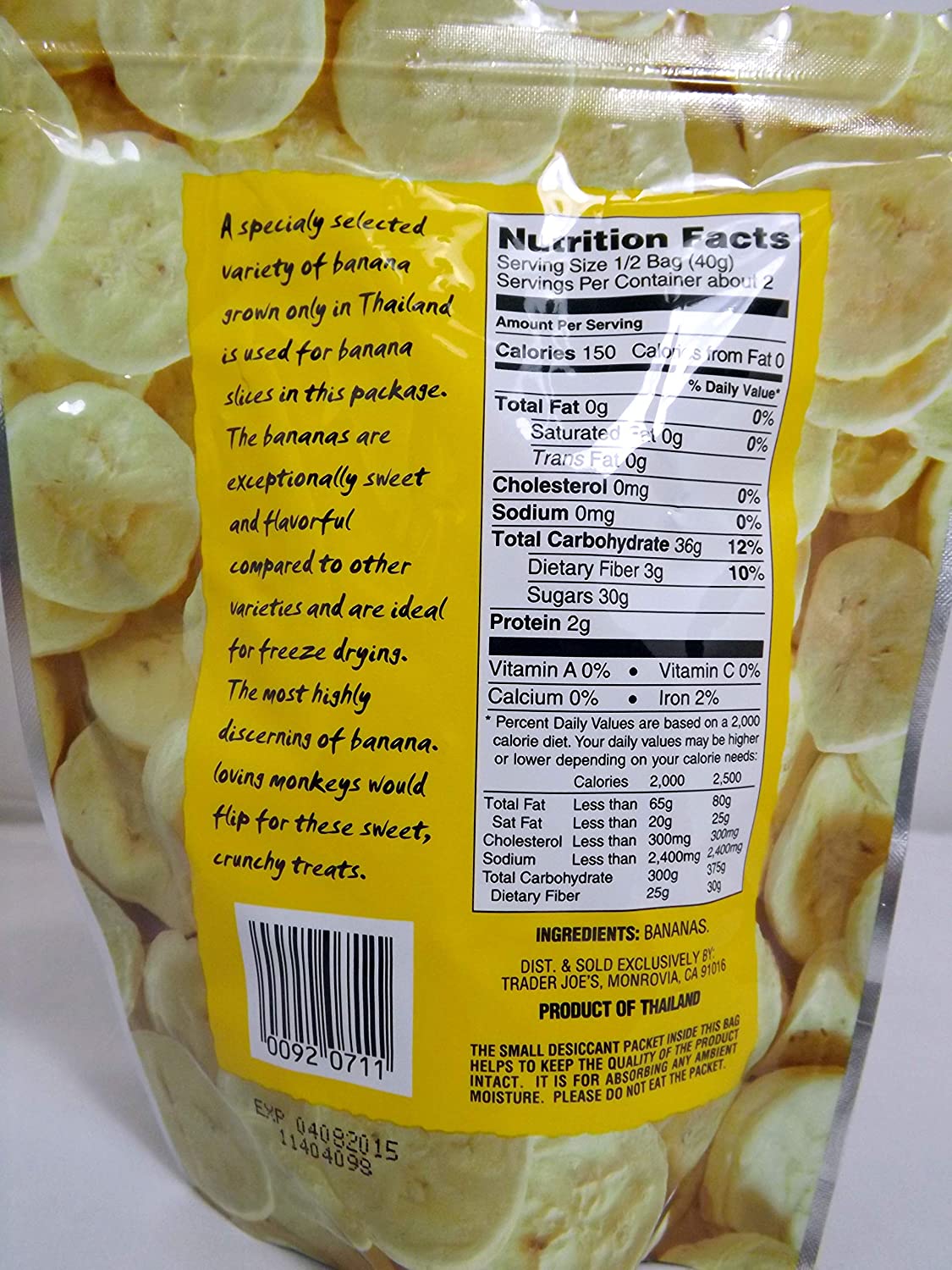 Trader Joe's Freeze Dried Banana Slices 2.46 oz (Pack of 3)
