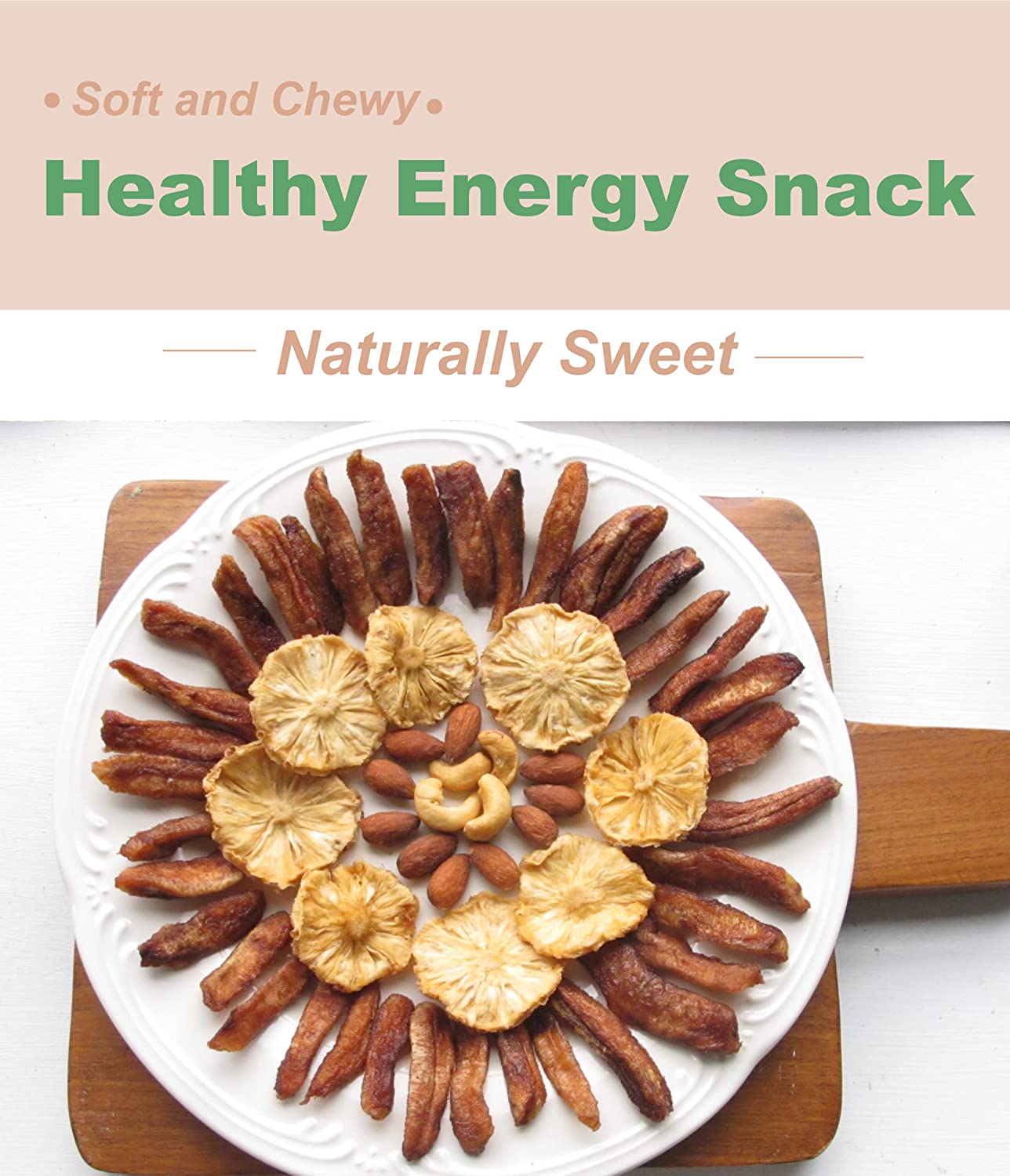 100% USDA Certified Organic Sun Dried Banana Strips - No Sugar Added - No Preservatives - Unsulfured - Soft and Chewy - Natural Fruit Snacks 12.6 OZ
