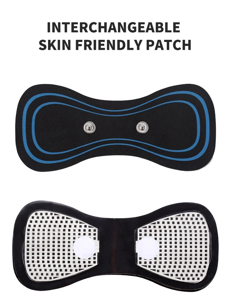 Mini Cervical Massager Electronic Pulse Back Massage Patch For Muscle Pain Relief Digital Display Adjustment