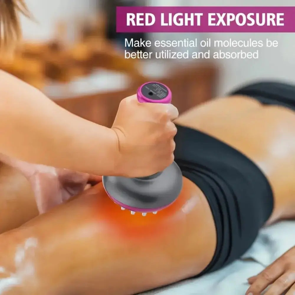 A heated metal back massager - a professional, handheld, portable smart guasha brush for full-body relaxation - a tissue release