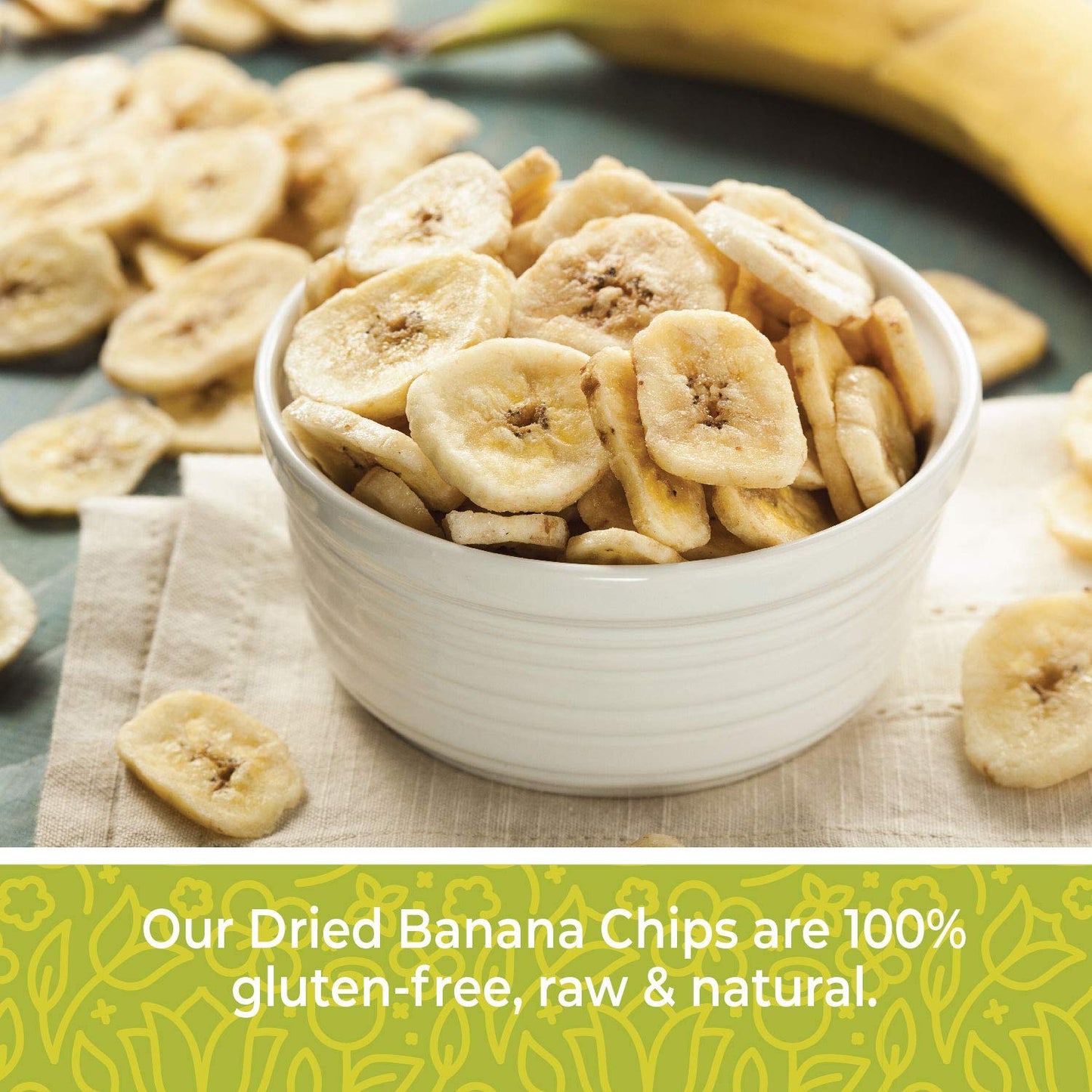 Dried Banana Chips Unsweetened Bulk, 1 lb. Dried Bananas, Unsweetened Banana Chips, Dehydrated Bananas, Unsweetened Dried Banana slices, Banana Crisps. All Natural, Non-GMO, 16 oz.