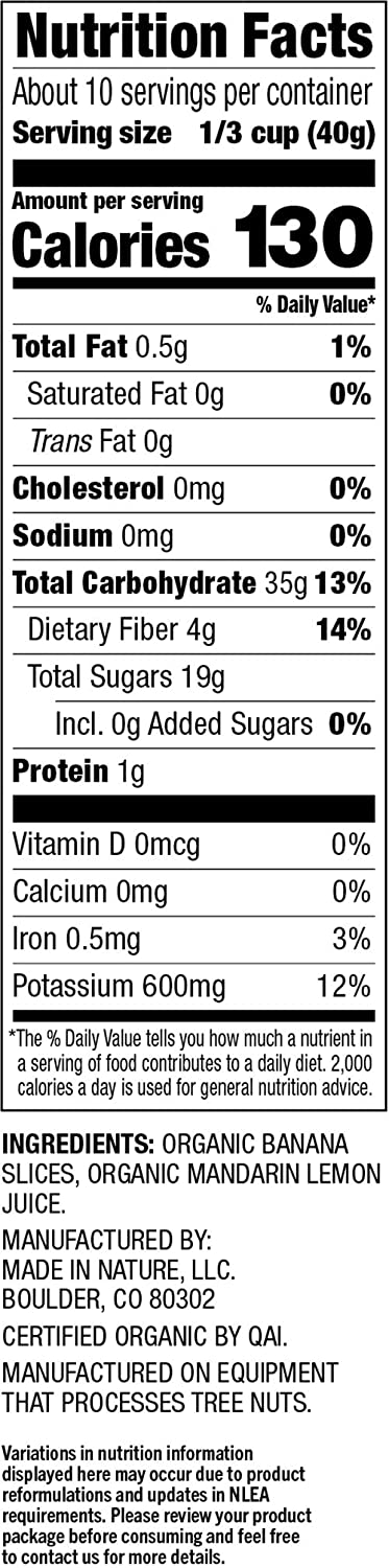 Made in Nature | Organic Dried Chewy Banana Slices | Non-GMO, Unsulfured Vegan Snack | 12oz Bag (Pack of 1)