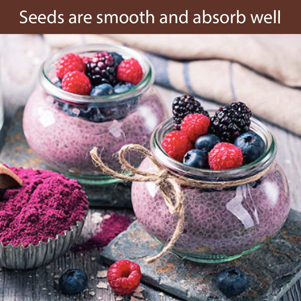 Roots Circle Non-GMO Bulk Chia Seeds | 2.2lb Raw Superfood, Vegan, Kosher, Nut & Gluten Free, Keto, Paleo & Whole30 Friendly Add Omega 3 & Protein to Salad, Smoothie, Oatmeal, Acai Bowl | Airtight Jar