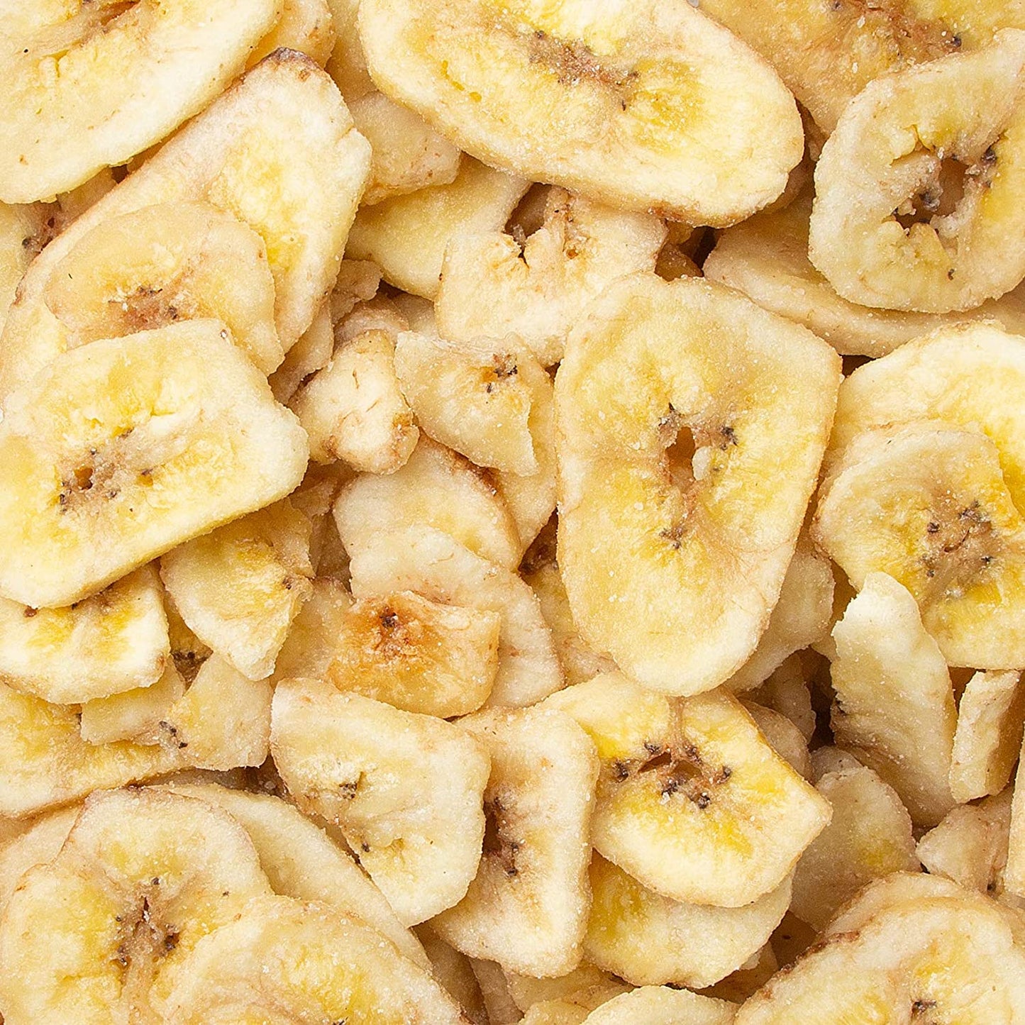 Oh! Nuts Dried Banana Chips | (3lb - 48oz) Bulk Bag Fresh Sweetened Dehydrated Banana Fruit Slices | Snacking & Baking | Low in Sodium, Cholesterol, Fat, High Fiber, Egg, Dairy Free | Light Sugar Added