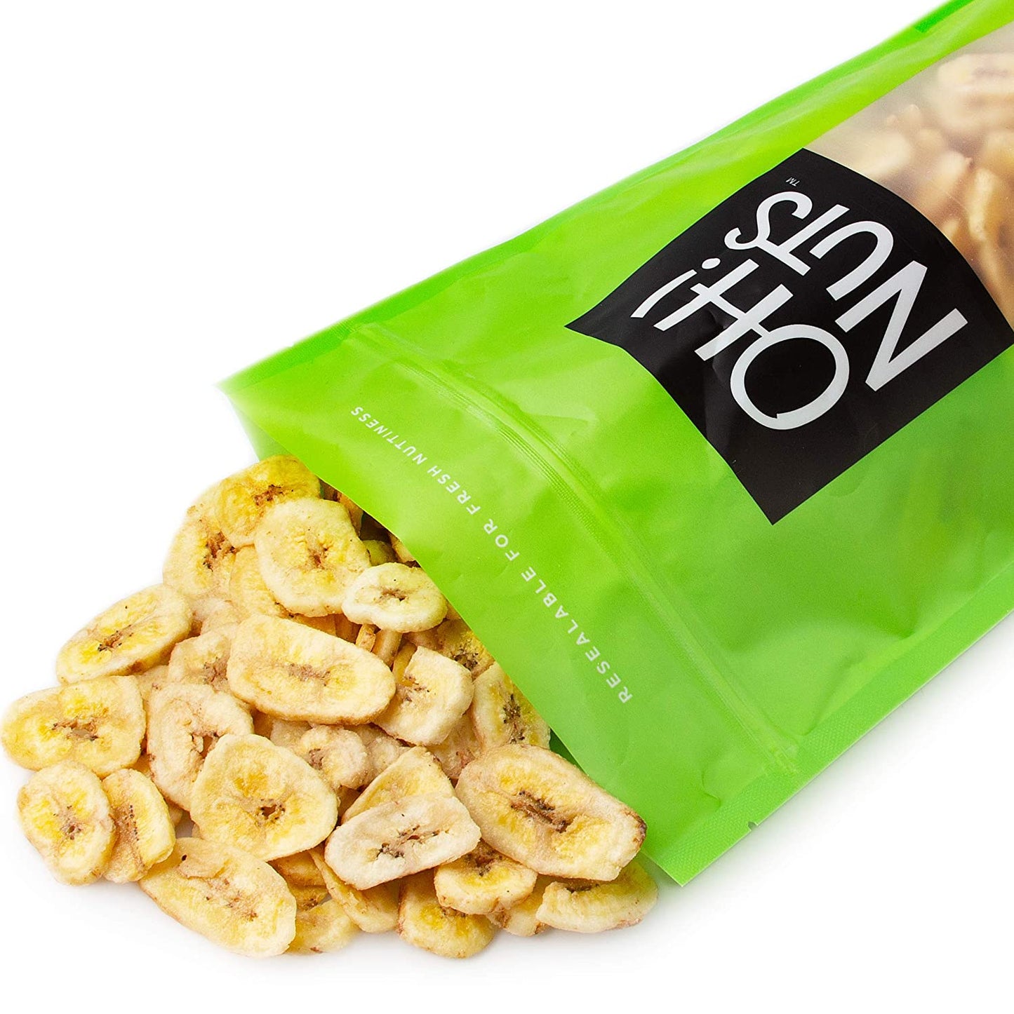 Oh! Nuts Dried Banana Chips | (3lb - 48oz) Bulk Bag Fresh Sweetened Dehydrated Banana Fruit Slices | Snacking & Baking | Low in Sodium, Cholesterol, Fat, High Fiber, Egg, Dairy Free | Light Sugar Added
