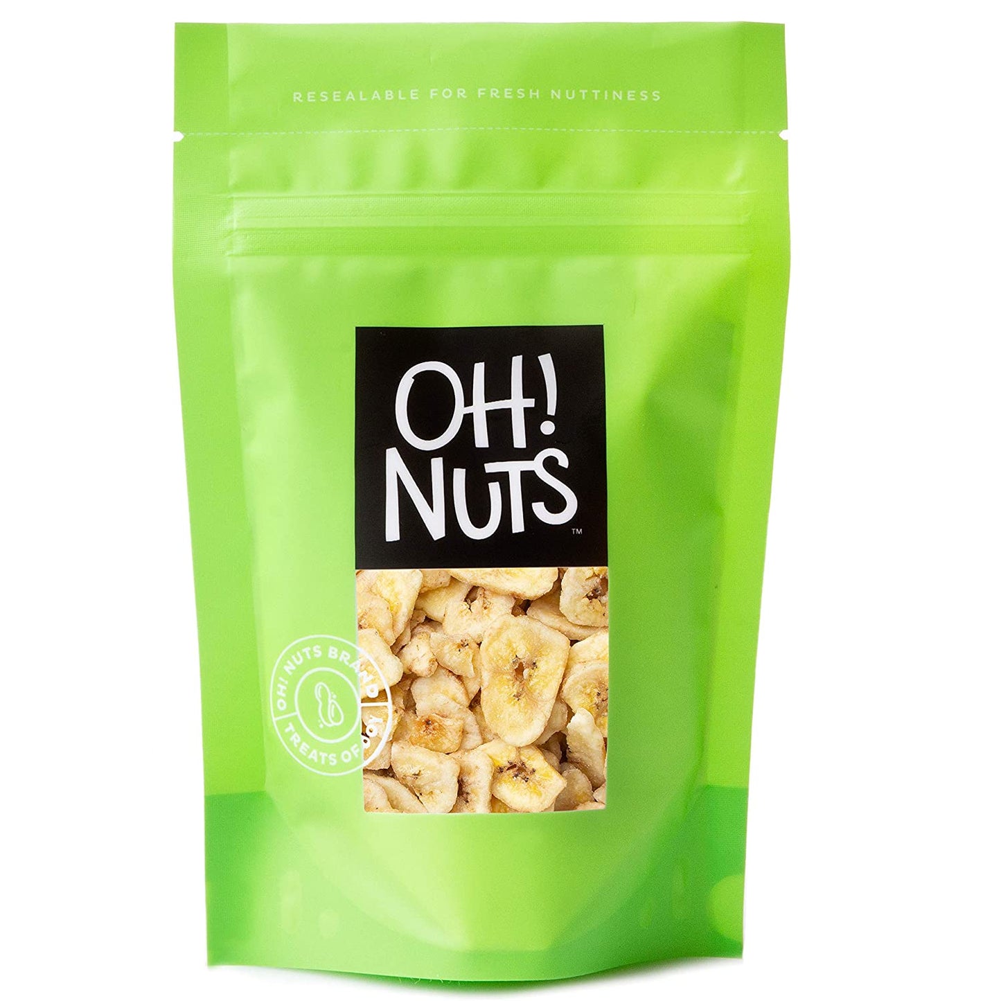 Oh! Nuts Dried Banana Chips | (3lb - 48oz) Bulk Bag Fresh Sweetened Dehydrated Banana Fruit Slices | Snacking & Baking | Low in Sodium, Cholesterol, Fat, High Fiber, Egg, Dairy Free | Light Sugar Added