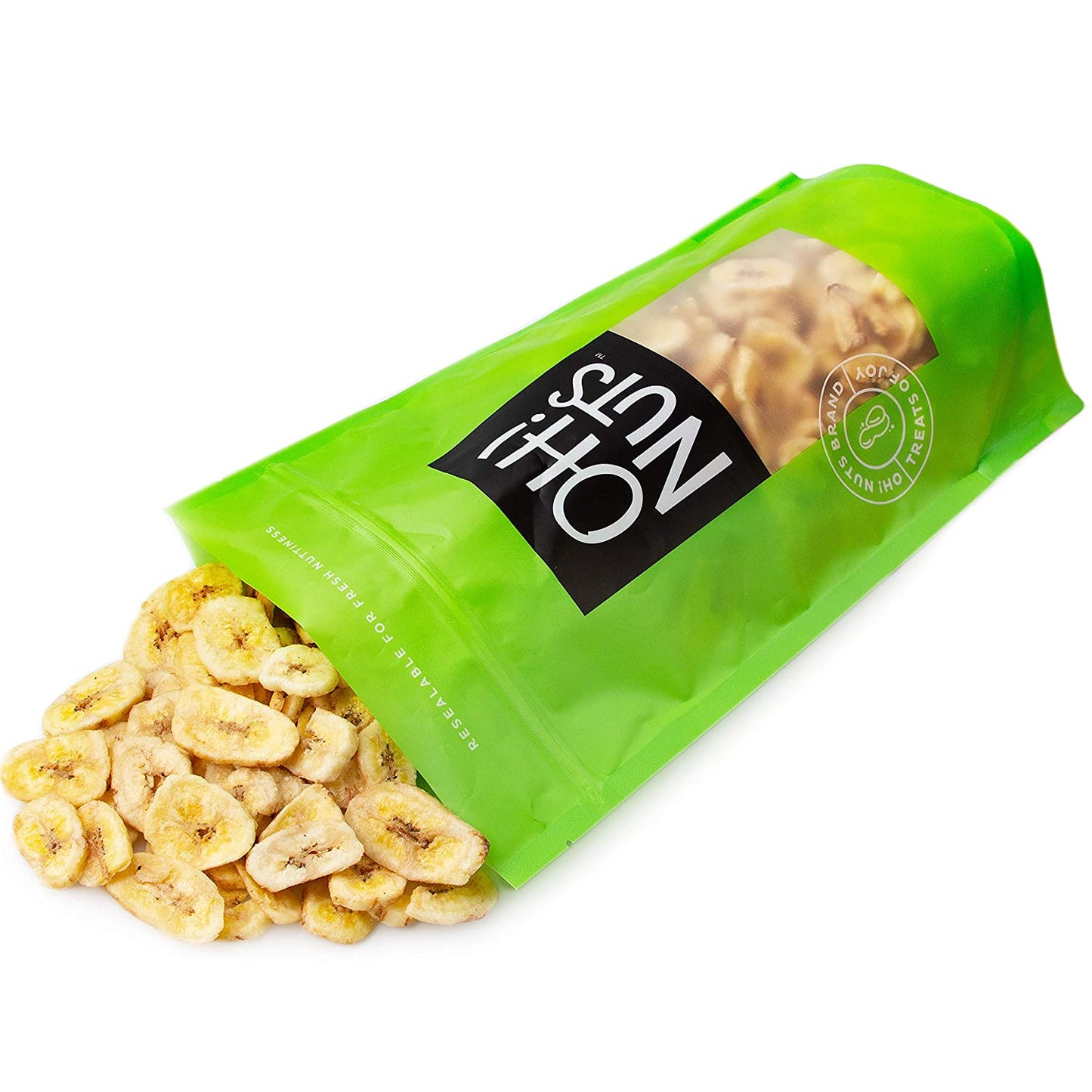 Oh! Nuts Dried Banana Chips | (3lb - 48oz) Bulk Bag Fresh Sweetened Dehydrated Banana Fruit Slices | Snacking & Baking | Low in Sodium, Cholesterol, Fat, High Fiber, Egg, Dairy Free | Light Sugar Added