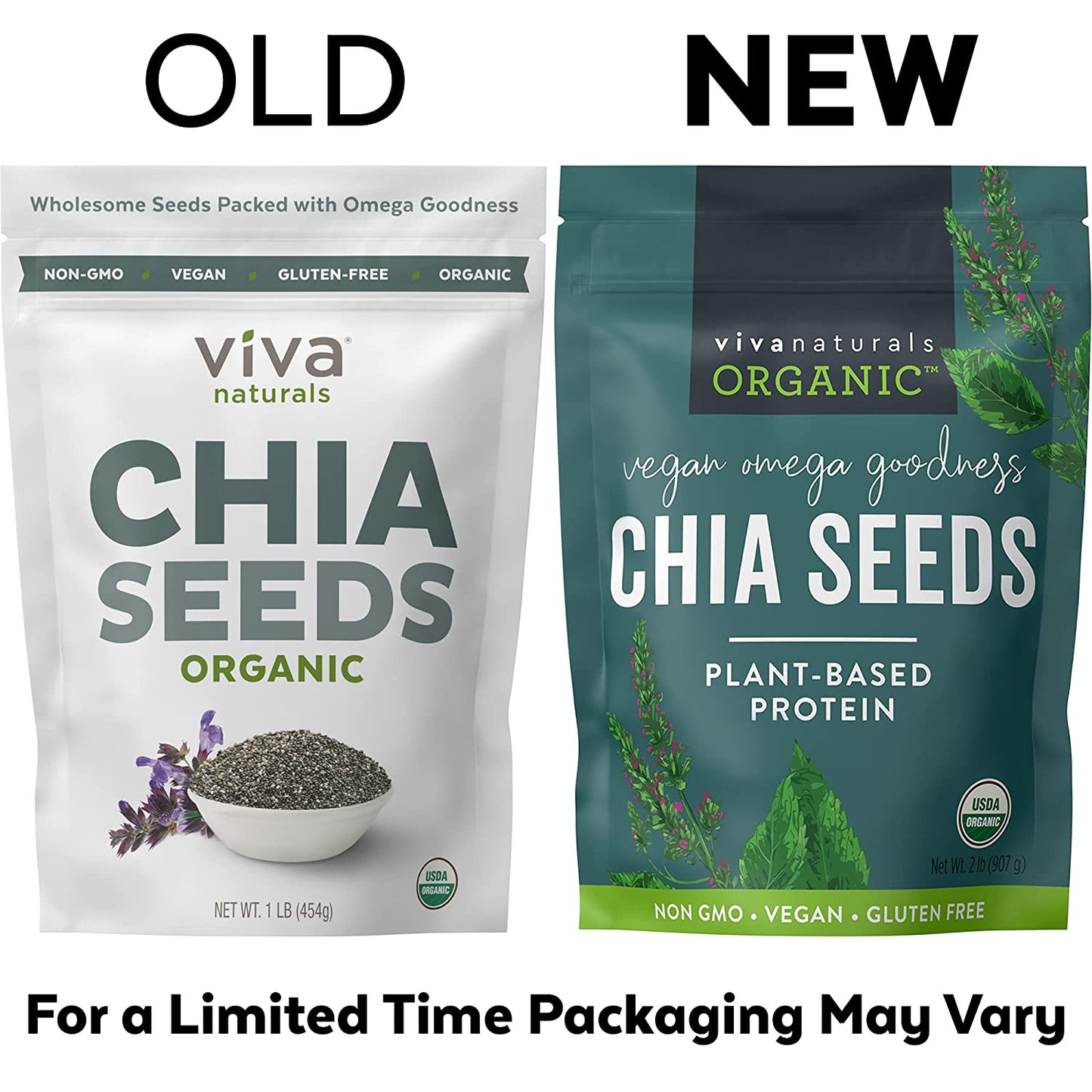 Viva Naturals Organic Raw Chia Seeds (2 LB)