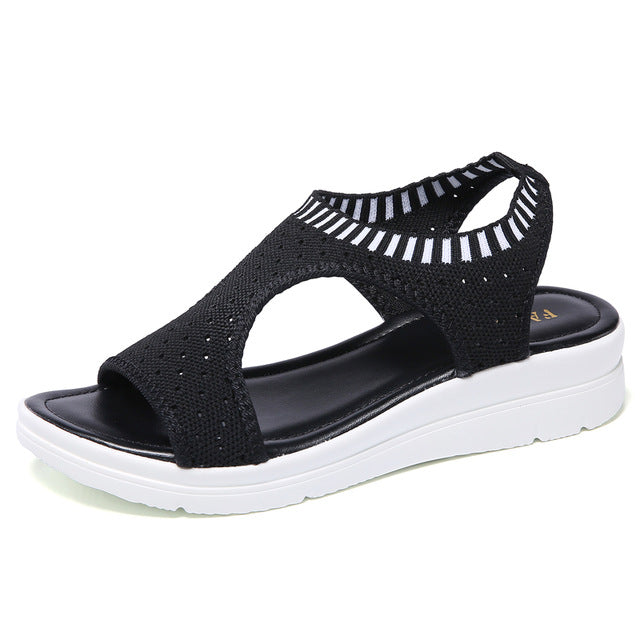 Women Sandals 2019 Fashion  Breathable Comfort Shopping Ladies Sandals Summer Shoes wedge Black White Sandal Shoes